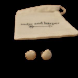 White Pebble Sterling Silver Earrings